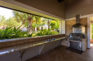 Apartments in Conroe, Texas - Covered Grilling Area with Sink   