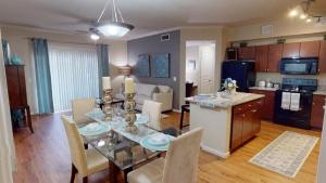 Three Bedroom Apartments for Rent in Conroe, Texas - Model-Kitchen-Dining-Room-and-Living-Room